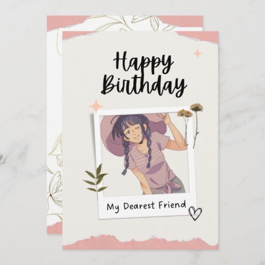 Birthday-kaart Bedankkaart (Voorkant / Achterkant)