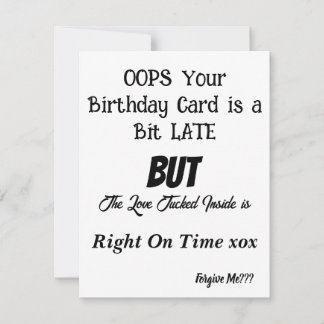 Birthday Kaart Belated Birthday Kaart FUNNY CARD