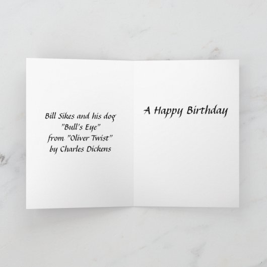 Birthday Kaart - Bill Sikes van "Oliver Twist" (Binnen)