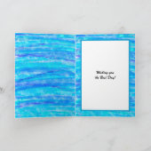 Birthday-kaart | Blauw en Paars op maat Kaart (Binnen)