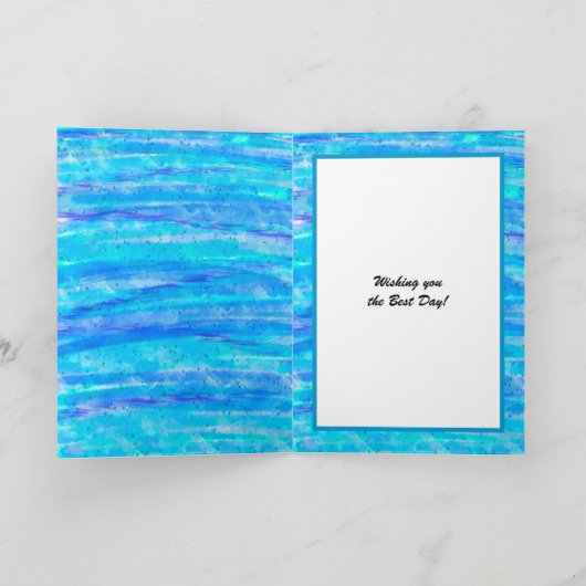 Birthday-kaart | Blauw en Paars op maat Kaart (Binnen)