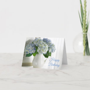 Birthday Kaart - Blue Hydrangeas