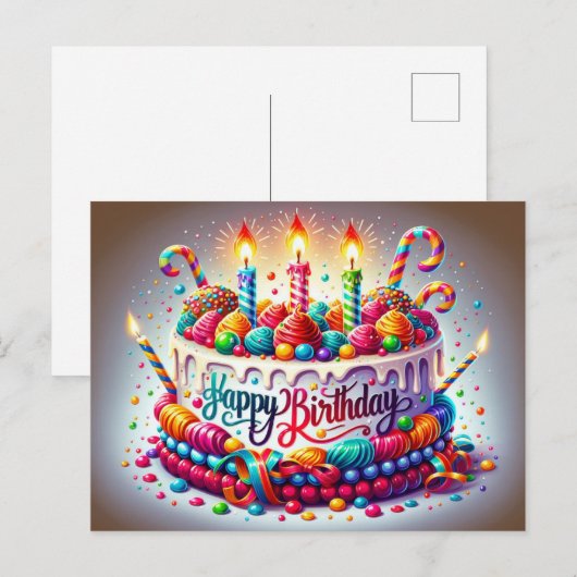 Birthday-kaart Briefkaart (Voorkant / Achterkant)