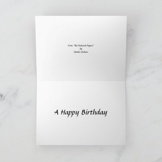 Birthday Kaart - Charles Dickens, "Pickwick Papers (Binnen)