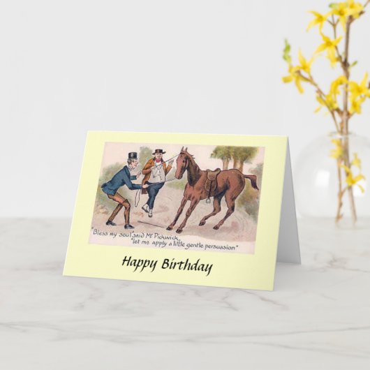 Birthday Kaart - Charles Dickens, "Pickwick Papers (Gele Bloem)