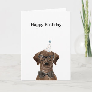 Birthday Kaart, Chocolate Labrador Kaart