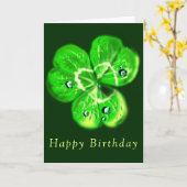 Birthday Kaart Clover Dew Drops - Jouw tekst (Gele Bloem)
