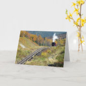 Birthday Kaart - Cogg Railroad, Mount Washington (Gele Bloem)