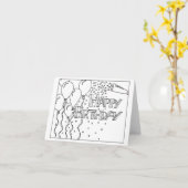 Birthday Kaart - Colour Kaart (Gele Bloem)