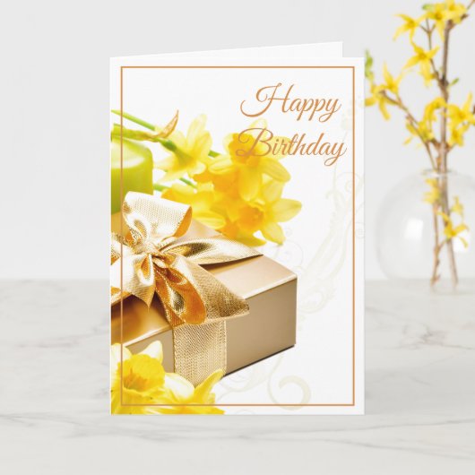 Birthday Kaart-Daffodils Kaart (Gele Bloem)