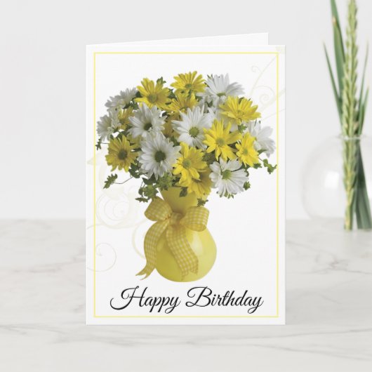 Birthday Kaart-Daisies Kaart (Voorkant)