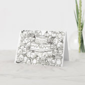 Birthday Kaart - Doodle Birthday Cake (Voorkant)