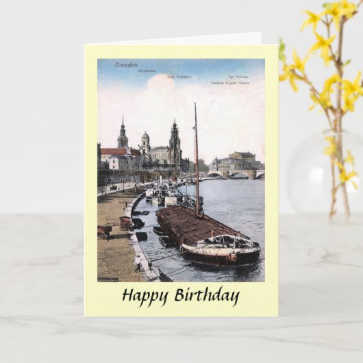 Birthday Kaart - Dresden, Duitsland (Gele Bloem)