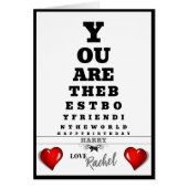 Birthday Kaart-Eye Chart-Fun-Heart-Personalize-Man (Voorkant)