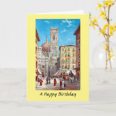 Birthday Kaart - Florence, Italië (Gele Bloem)