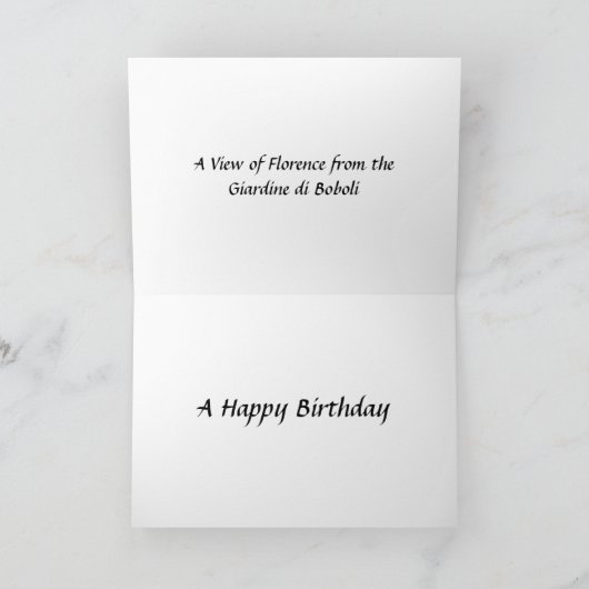 Birthday Kaart - Florence, Italië (Binnen)