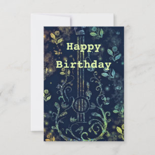 Birthday Kaart Flowers Guitar Musical