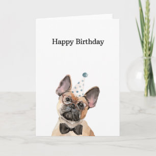 Birthday Kaart, Franse Kaart Bulldog