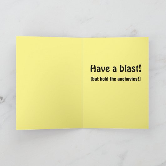 Birthday Kaart - gepersonaliseerde Pizza Party Cat (Binnen)