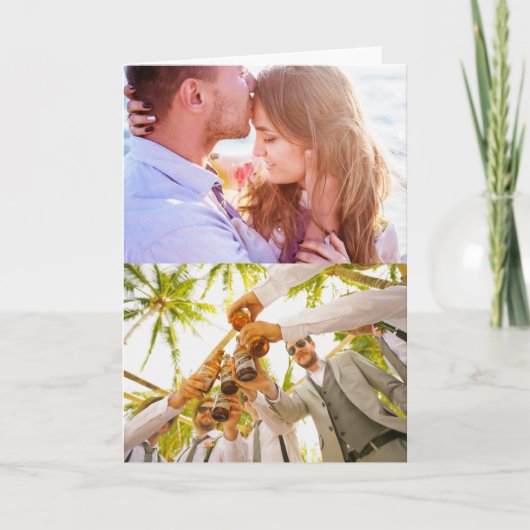 Birthday-kaart gevouwen 2 Edge-foto's Bedankkaart (Voorkant)