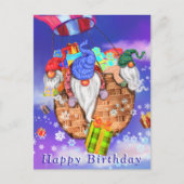 Birthday Kaart Gnomen vliegen met ballon (Voorkant)