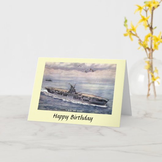 Birthday Kaart - HMS Ark Royal (Gele Bloem)
