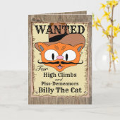 Birthday Kaart Humoureuze wet Cowboy Cat (Gele Bloem)