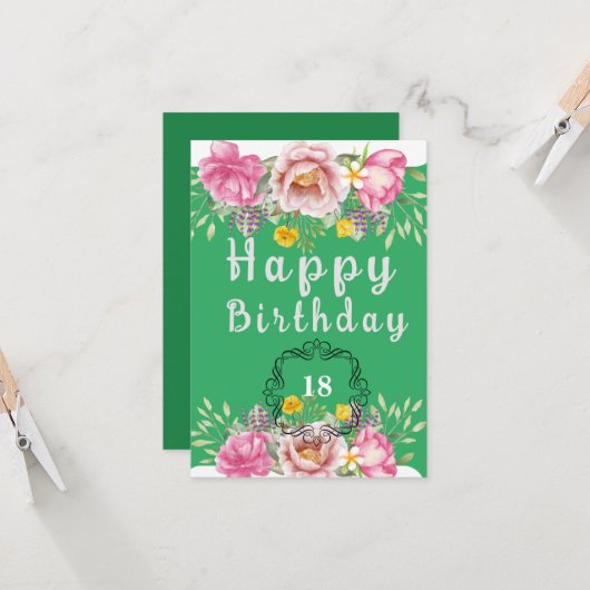 Birthday-kaart Kaart (Voorkant / Achterkant in situ)