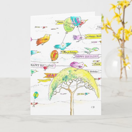 Birthday-kaart Kaart (Gele Bloem)