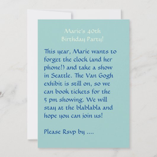 Birthday-kaart Kaart (Achterkant)