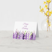 Birthday-kaart lavender Border waterverf Kaart (Gele Bloem)
