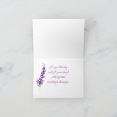 Birthday-kaart lavender Border waterverf Kaart (Binnen)