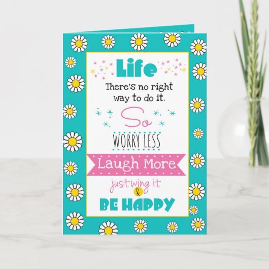 Birthday Kaart "Life - Just Wing it it" (Voorkant)