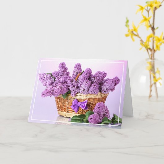 Birthday Kaart -Lilacs (Gele Bloem)