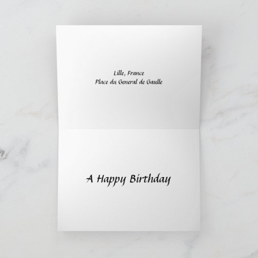 Birthday Kaart - Lille, Frankrijk (Binnen)