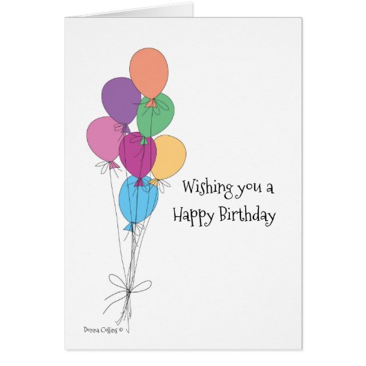 Birthday Kaart met ballonnen (Voorkant)