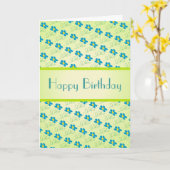 Birthday Kaart met blauwe bloem kunst (Gele Bloem)