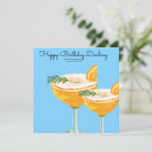 Birthday-kaart, met cocktail en leuke boodschap kaart (Staand voorkant)