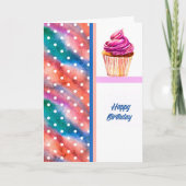 Birthday Kaart met Cupcake (Voorkant)