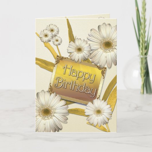 Birthday-kaart met daisies kaart (Voorkant)