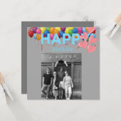 Birthday-kaart met foto kaart (Voorkant / Achterkant in situ)