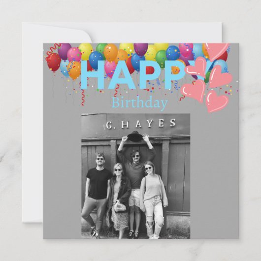 Birthday-kaart met foto kaart (Voorkant)