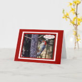 Birthday-kaart met Funny Red Bellied Woodpecker Kaart (Gele Bloem)