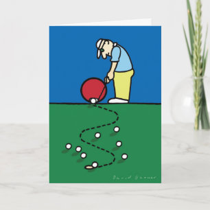 Birthday-kaart met golfer-illustratie kaart