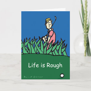Birthday-kaart met golfer-illustratie kaart