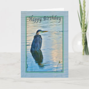 Birthday-kaart met Great Blue Heron Kaart