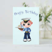 Birthday-kaart met Little Sailor Boy Kaart (Staand voorkant)