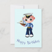 Birthday-kaart met Little Sailor Boy Kaart (Achterkant)