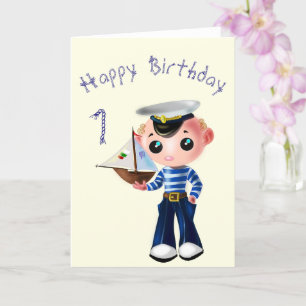 Birthday-kaart met Little Sailor Boy Kaart