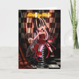 Birthday-kaart met moonies Gothic Fairy Kaart